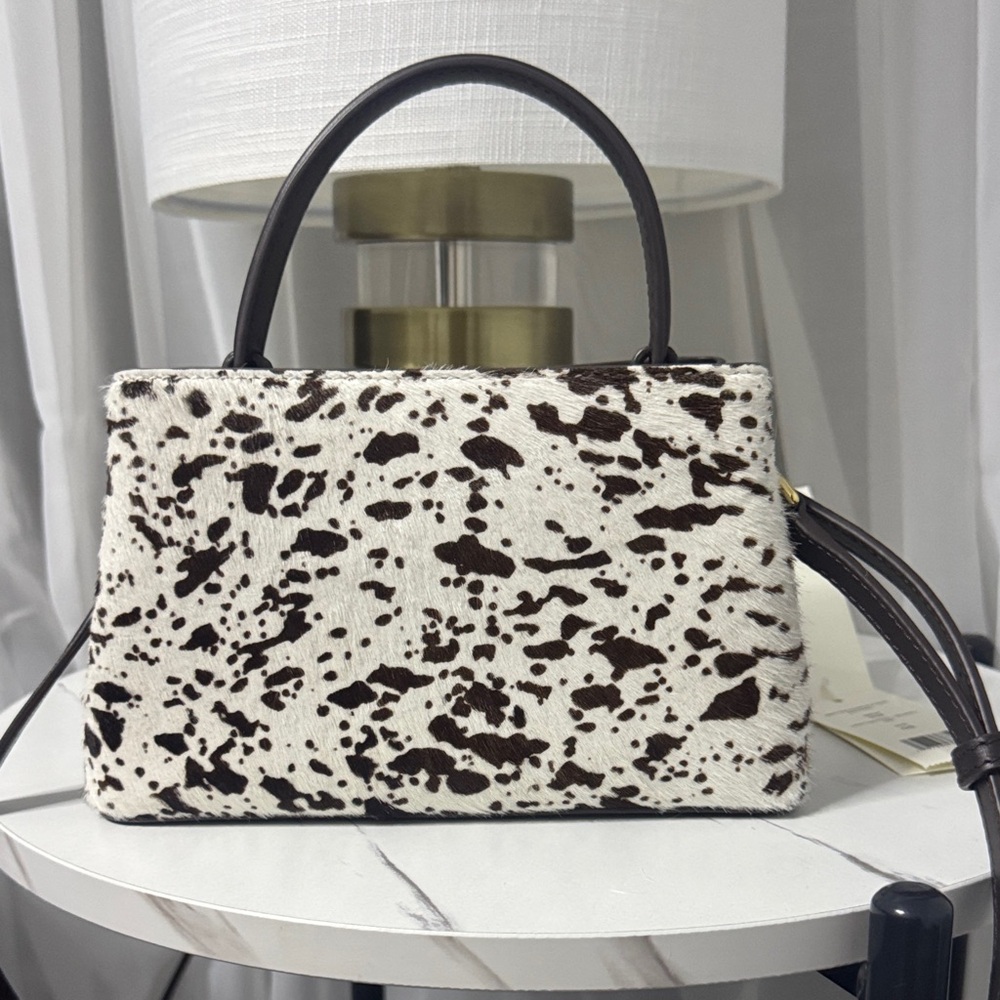 Tory Burch spotted Calf Hair Small Purse with Gold Logo - Picture 2 of 5